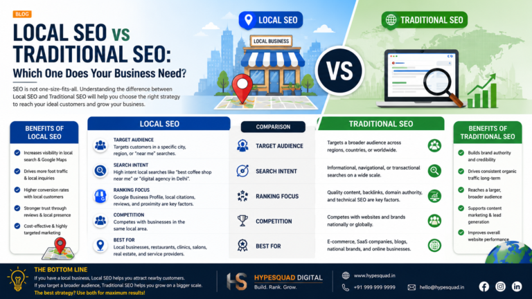 Local SEO vs Traditional SEO comparison for business growth